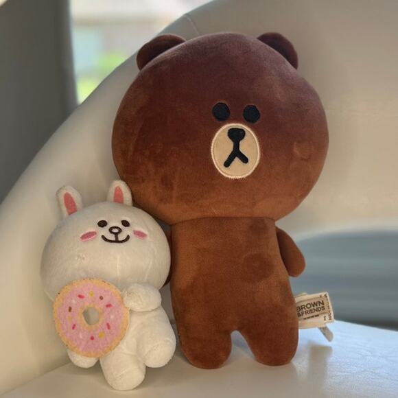 BTS Other - BTS BT21 Line Friends Brown Bear Plush with Bunny